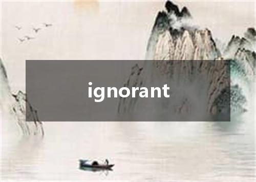 ignorant是什么意思