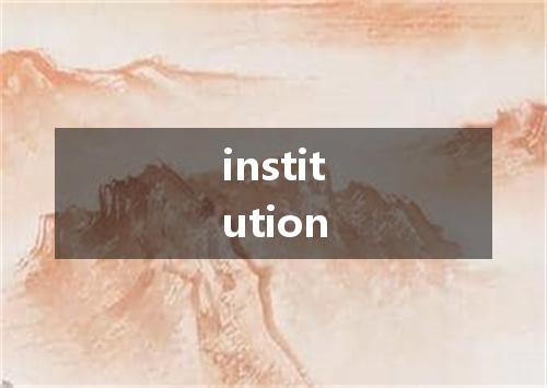institution是什么意思