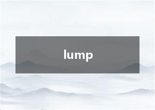 lump是什么意思
