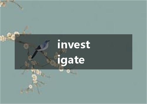 investigate是什么意思