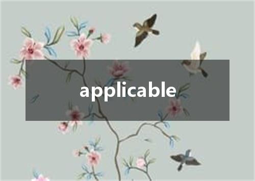 applicable是什么意思