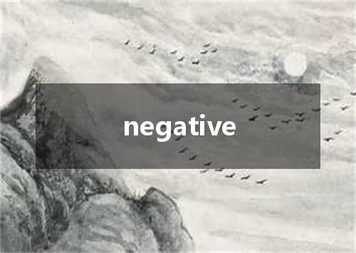 negative是什么意思