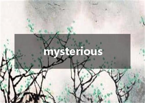 mysterious是什么意思
