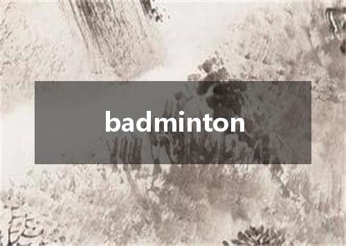 badminton是什么意思