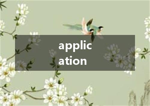 application是什么意思