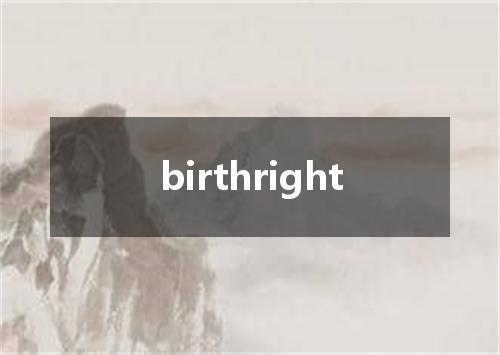 birthright是什么意思