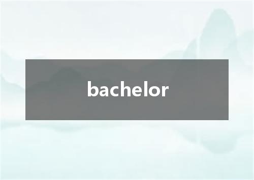 bachelor是什么意思