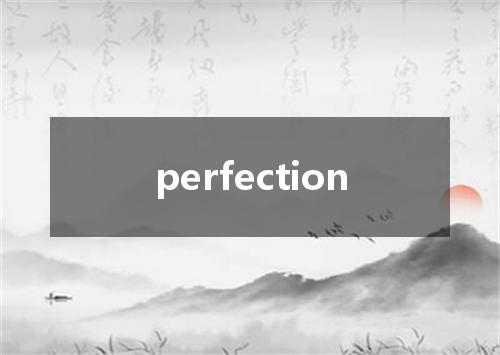 perfection是什么意思