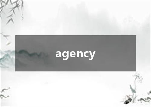agency是什么意思