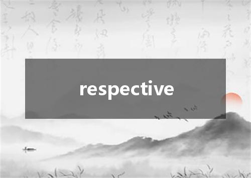 respective是什么意思
