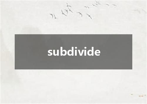 subdivide是什么意思