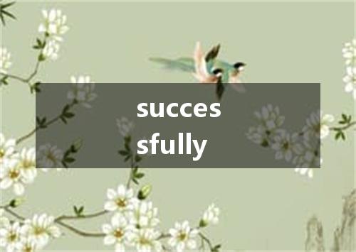 successfully是什么意思