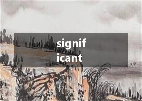 significant是什么意思