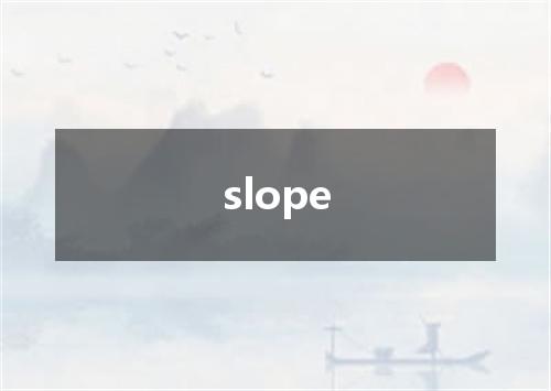 slope是什么意思