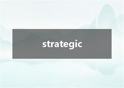 strategic是什么意思