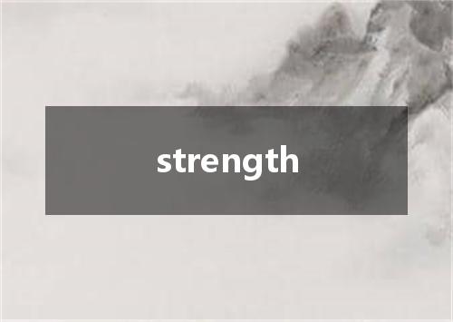strength是什么意思