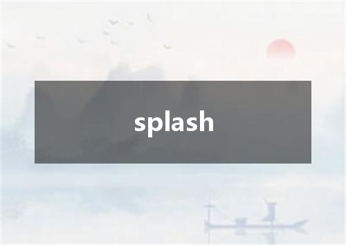 splash是什么意思