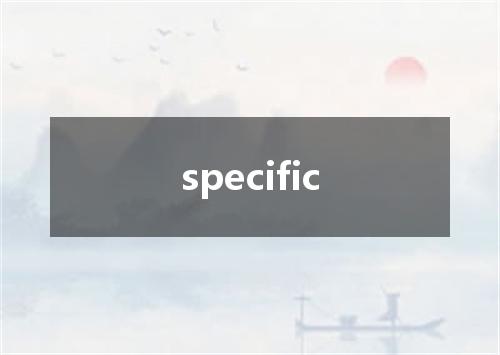 specific是什么意思