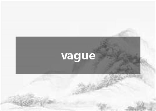 vague是什么意思