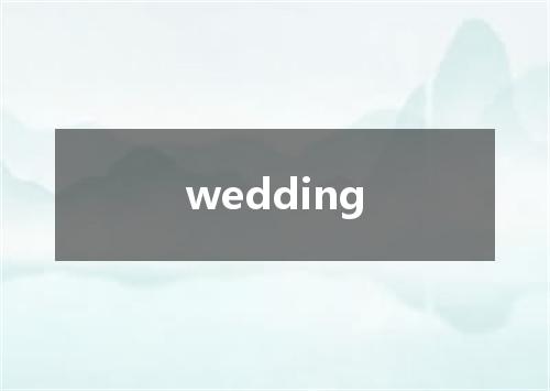 wedding是什么意思