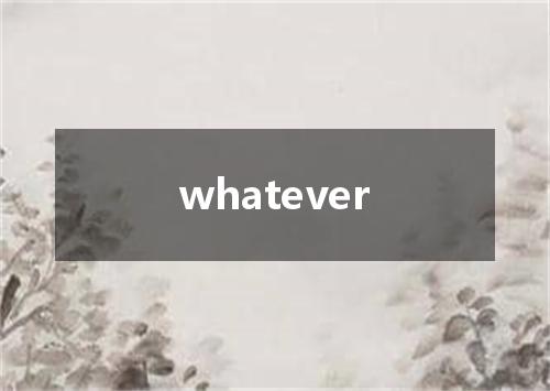 whatever是什么意思