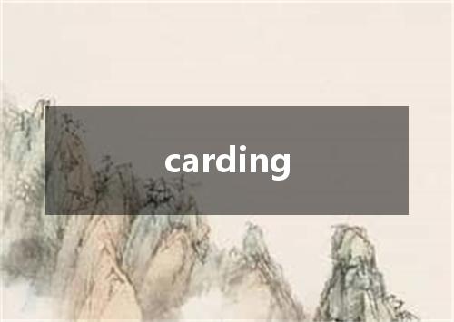 carding是什么意思