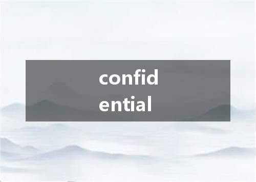 confidential是什么意思