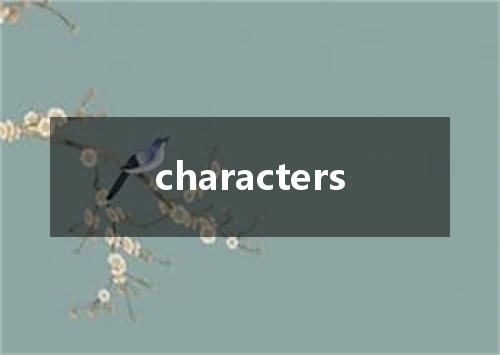 characters是什么意思