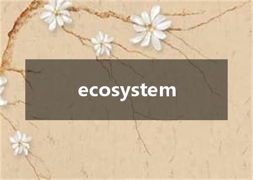ecosystem是什么意思