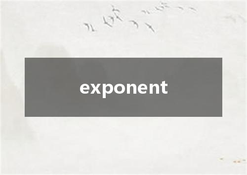 exponent是什么意思