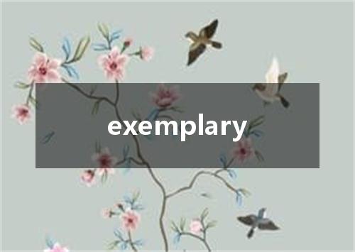 exemplary是什么意思