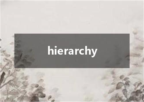 hierarchy是什么意思