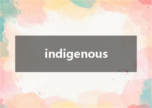 indigenous是什么意思