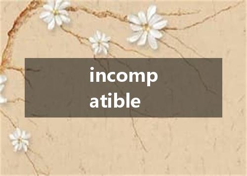 incompatible是什么意思