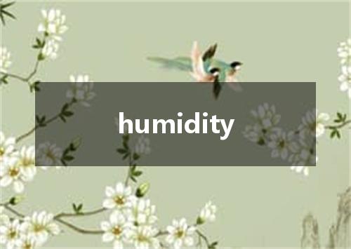 humidity是什么意思