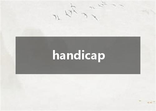 handicap是什么意思