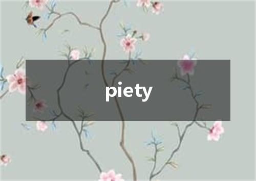 piety是什么意思
