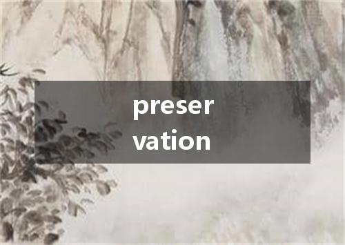 preservation是什么意思