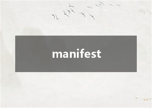 manifest是什么意思