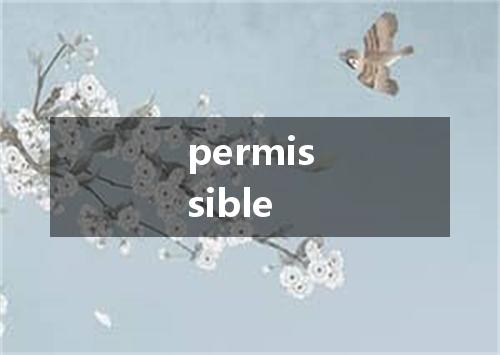 permissible是什么意思