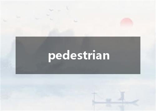 pedestrian是什么意思