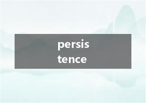 persistence是什么意思