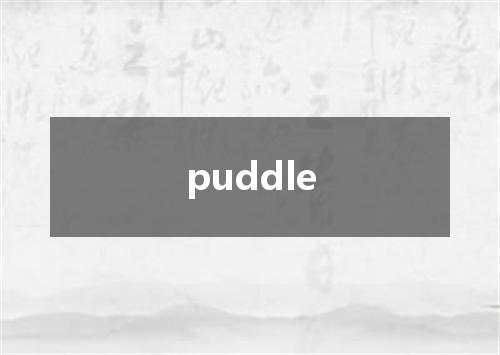 puddle是什么意思