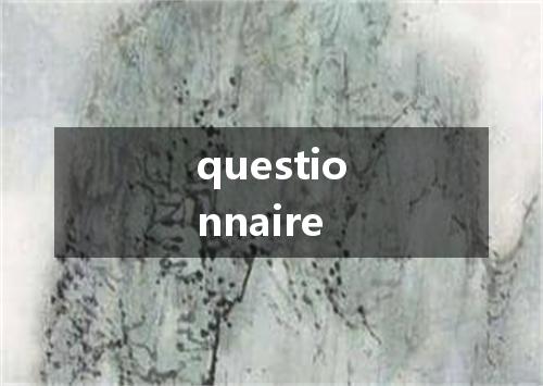 questionnaire是什么意思