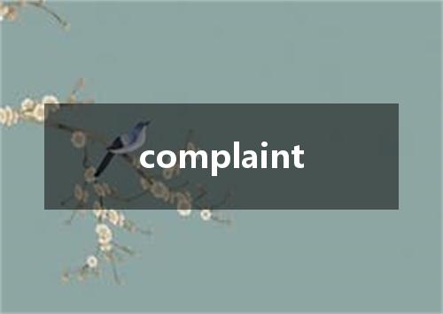 complaint是什么意思