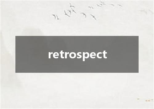 retrospect是什么意思