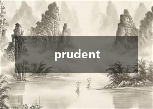prudent是什么意思