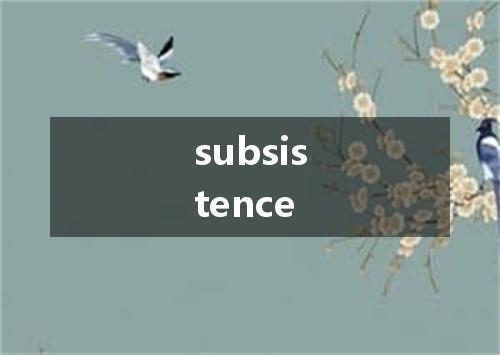 subsistence是什么意思