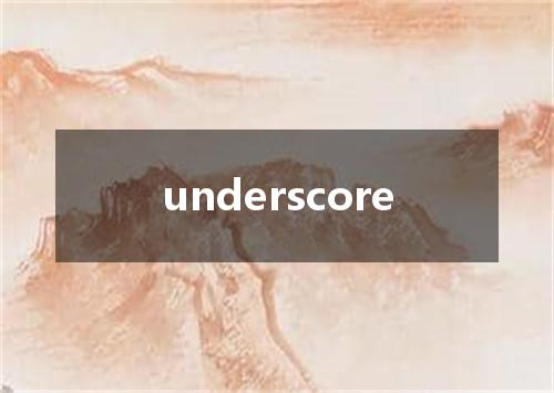 underscore是什么意思