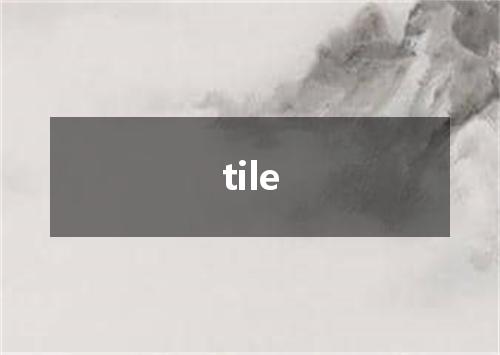 tile是什么意思